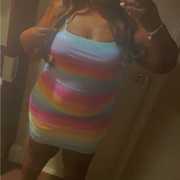 Multi colored mesh mini dress - Picture 3 of 3
